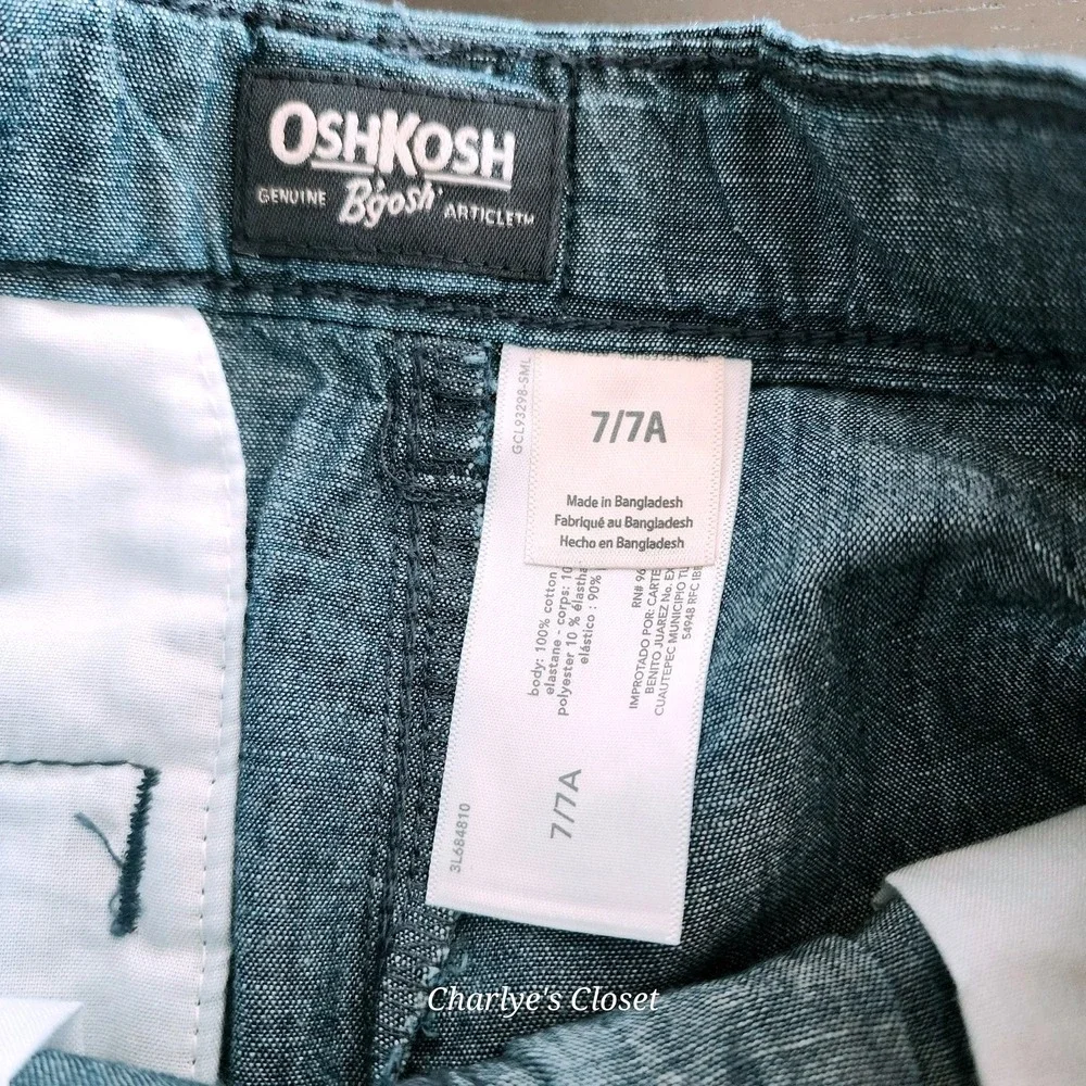 OshKosh 3pc Bundle Boys Size 7 NWT Polo Shirt Chino‎ Shorts Summer Vacation